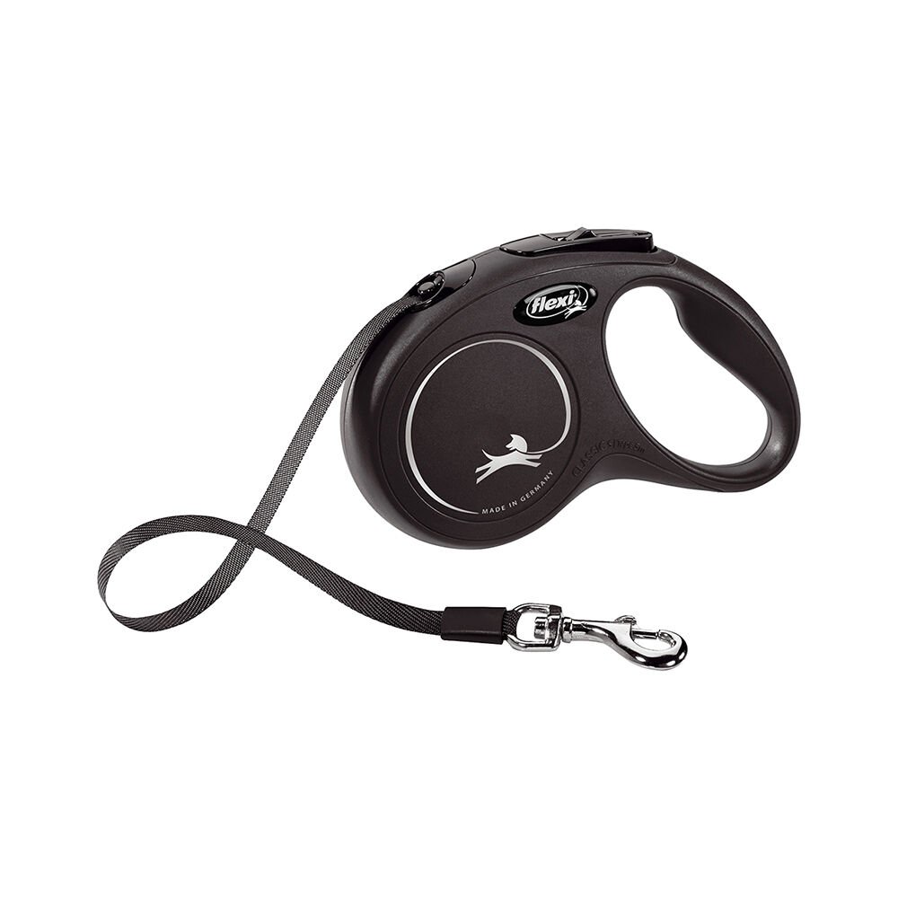 Flexi Black Design Small Siyah Şerit Otomatik Gezdirme Tasması (5 m)