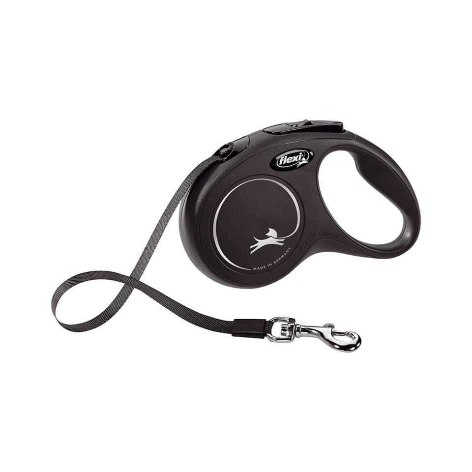 Flexi Black Design Small Siyah Şerit Otomatik Gezdirme Tasması (5 m)