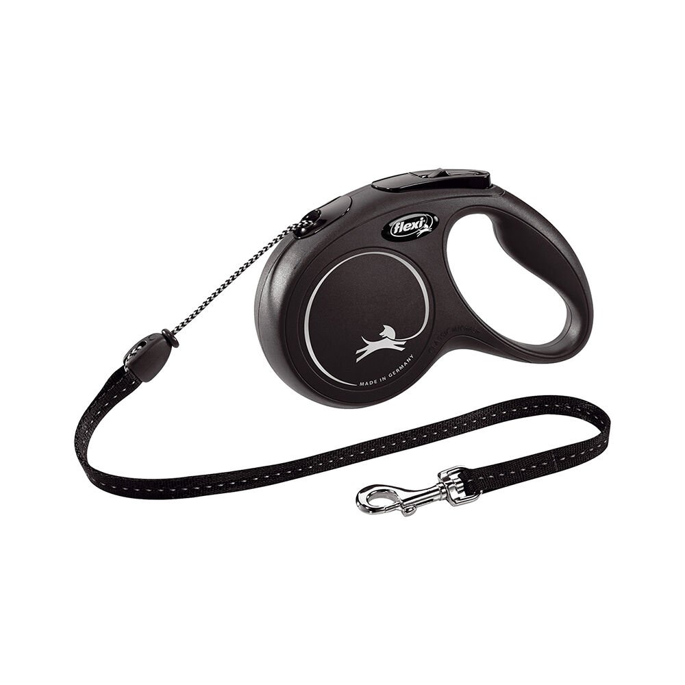 Flexi New Classic Otomatik İp Siyah Köpek Gezdirme Tasması S (5 m)