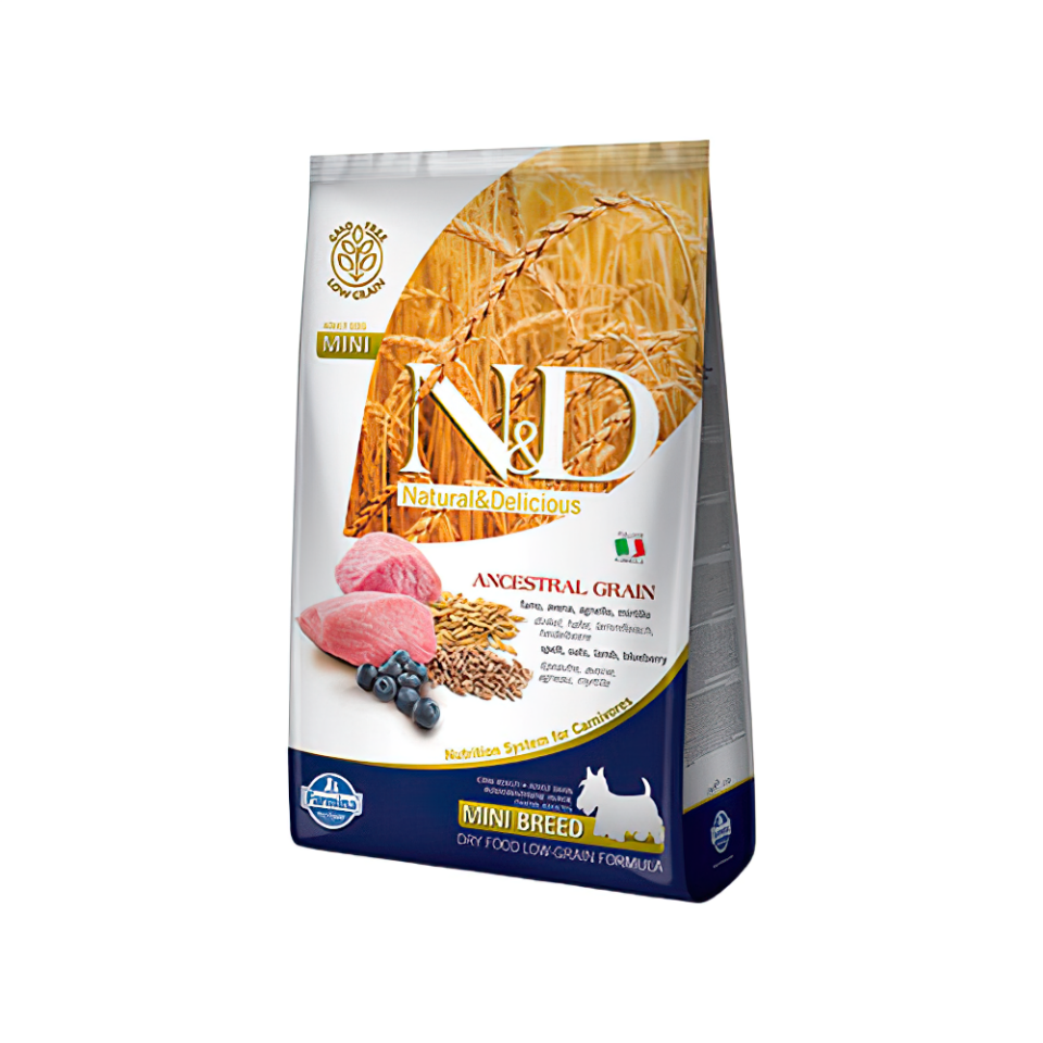 N&D Düşük Tahıllı, Kuzu Etli & Yaban Mersinli Küçük Irk Yetişkin Köpek Maması (2,5 kg)