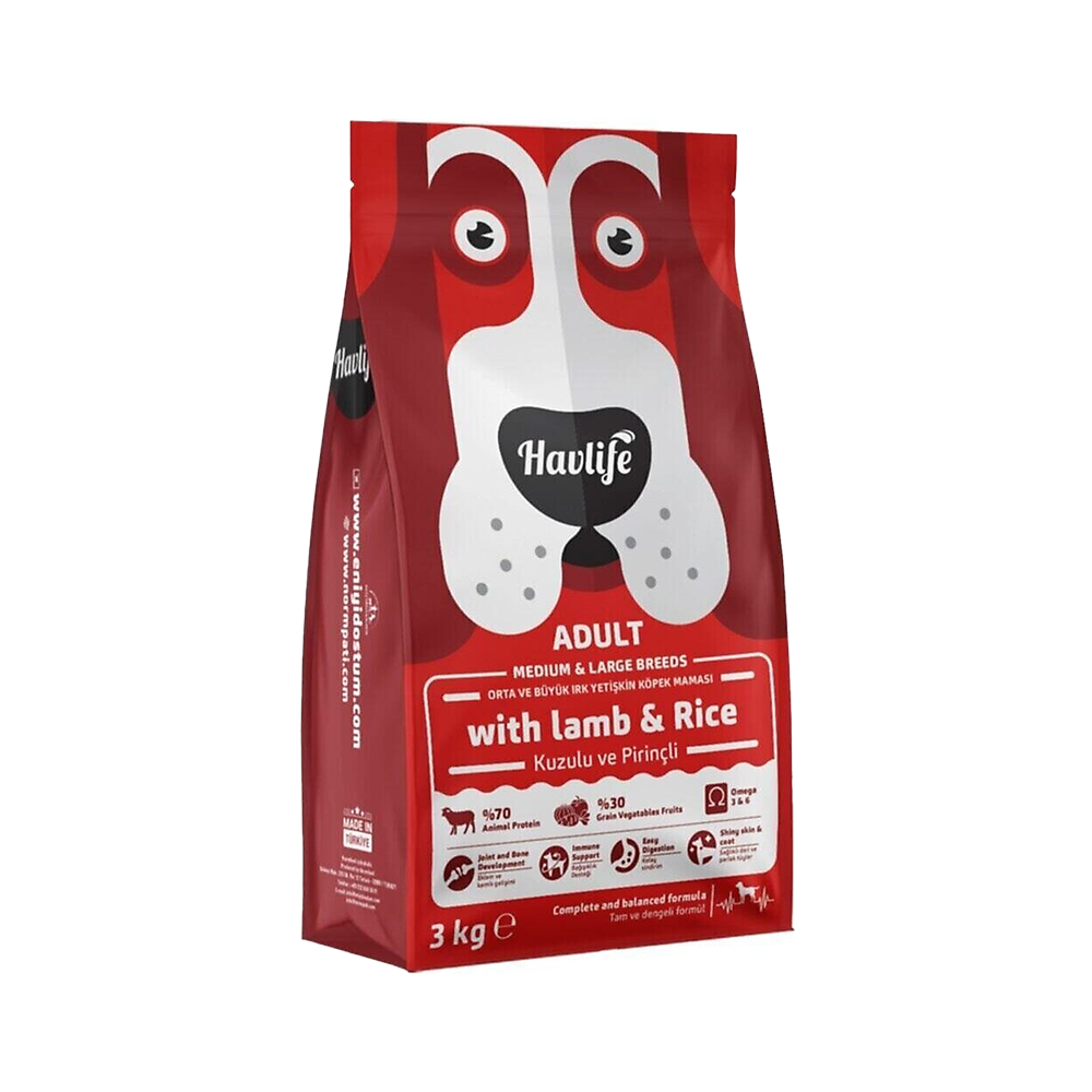 Havlife Kuzu Etli ve Pirinçli Küçük Irk Yetişkin Köpek Maması (3 kg)