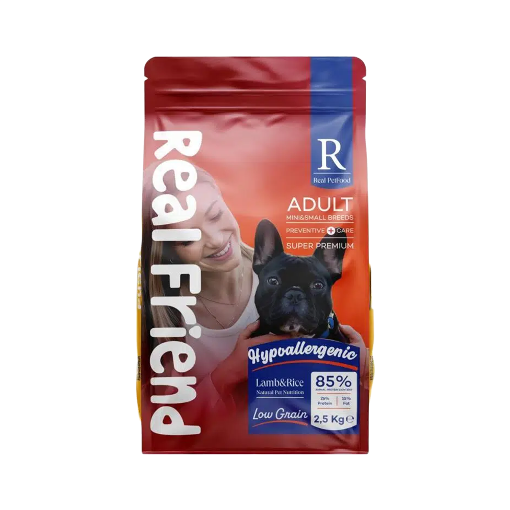 Real Friend Preventive Care Hypoallergenic Mini&Small Breed Adult Dog Food with Lamb&Rice 26/15