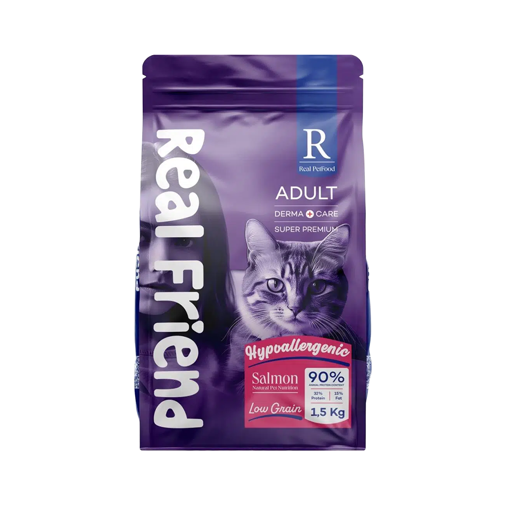 Real Friend Derma Care Hypoallergenic Adult Cat Food with Salmon 32/15