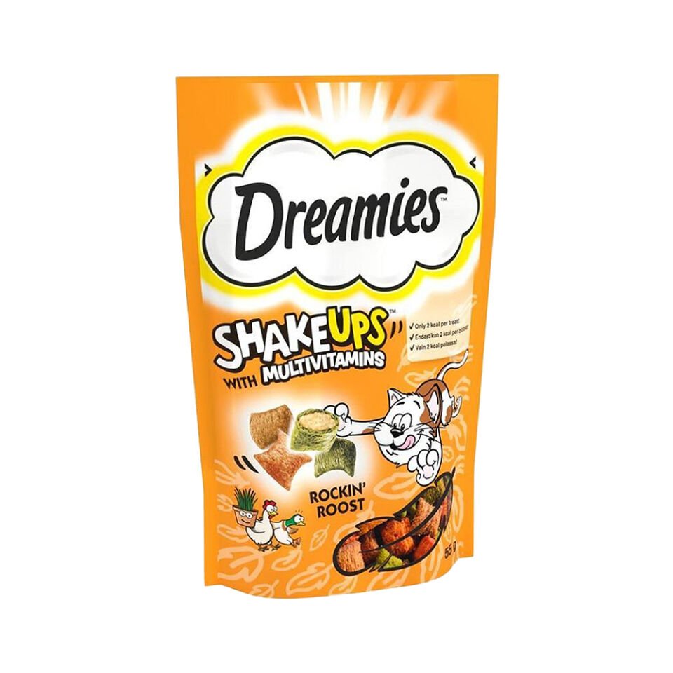 Dreamies ShakeUps Rockin Roost Tavuklu ve Ördekli Kedi Ödül Bisküvisi (55 g)