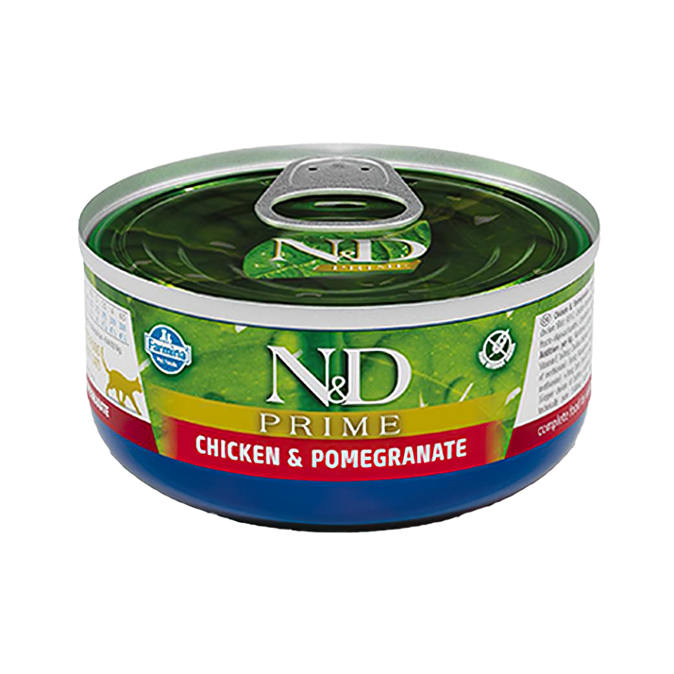 N&D Tahılsız Tavuk Etli ve Narlı Yetişkin Kedi Konserve Maması (70 g)