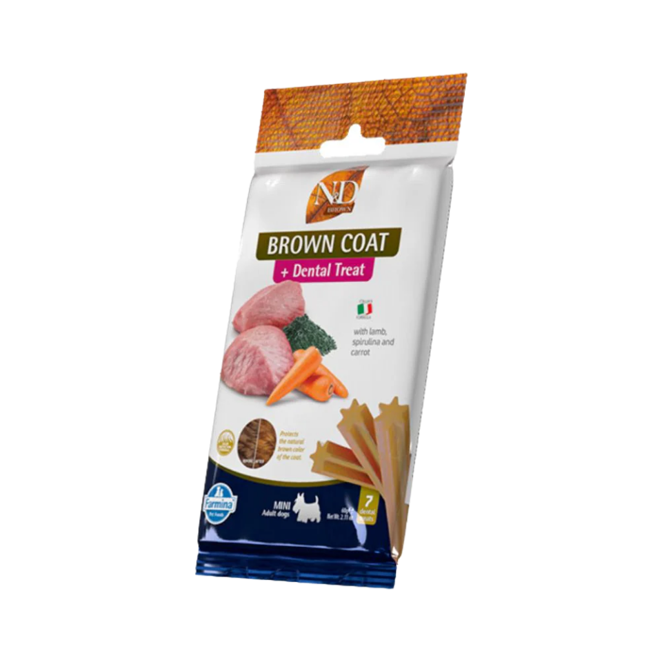 N&D Treat Brown Coat Kuzu Etli ve Havuçlu Diş Sağlığı Köpek Ödülü (60 g)