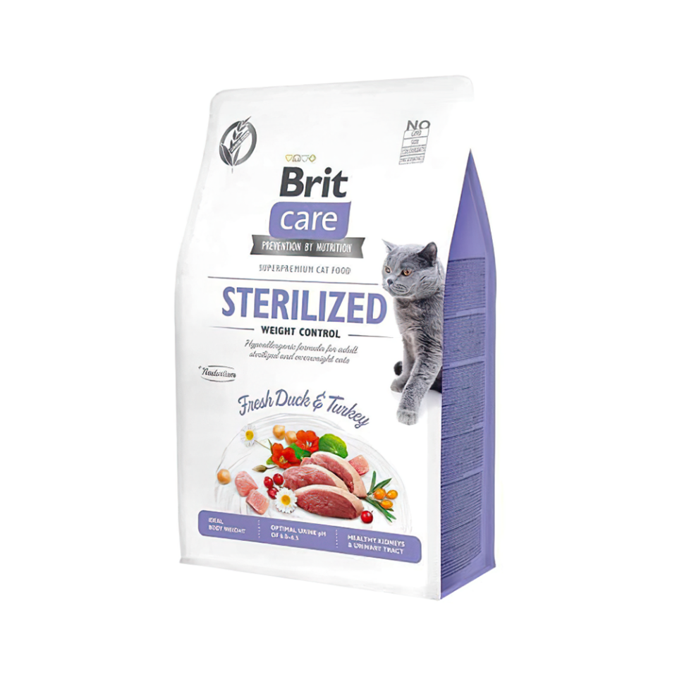 Brit Care Hipoalerjenik Tahılsız Ördek Etli ve Hindi Etli Kısırlaştırılmış Kedi Maması (2 kg)