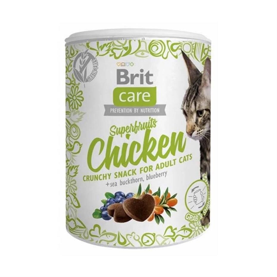 Brit Care Superfruits Somonlu ve Kızılcıklı Kıtır Kısırlaştırılmış Kedi Ödül Maması (100 g)