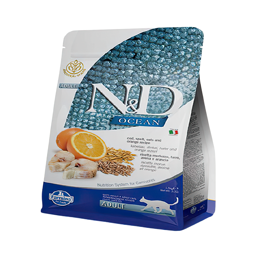 N&D Ocean Morina Balıklı ve Portakallı Yetişkin Kedi Maması (5 kg)