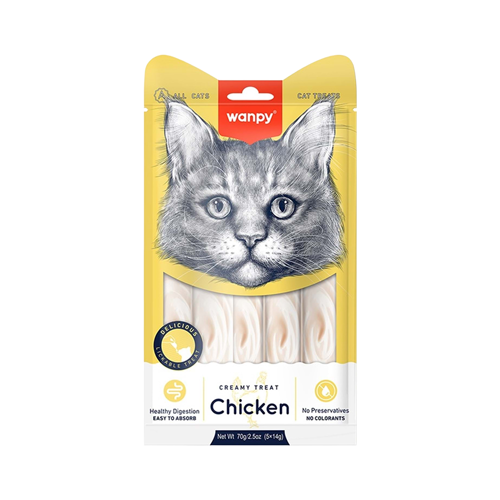 Wanpy Bağışıklık Güçlendirici Tavuk Etli Sıvı Kedi Ödülü (5 x 14 g)