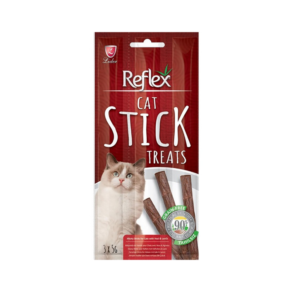 Reflex Plus Dana Etli ve Kuzu Etli Meaty Sticks Yetişkin Kedi Ödülü (3 x 5 g)