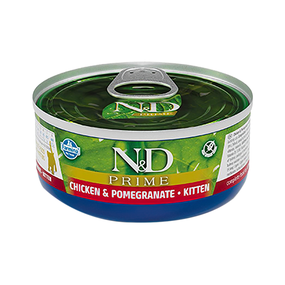 N&D Prime Tavuk Etli ve Narlı Yavru Kedi Konserve Maması (70 g)
