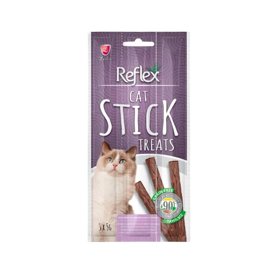 Reflex Cat Stick Kümes Hayvanı Etli ve Kızılcıklı Kedi Ödülü (3 x 5 g)