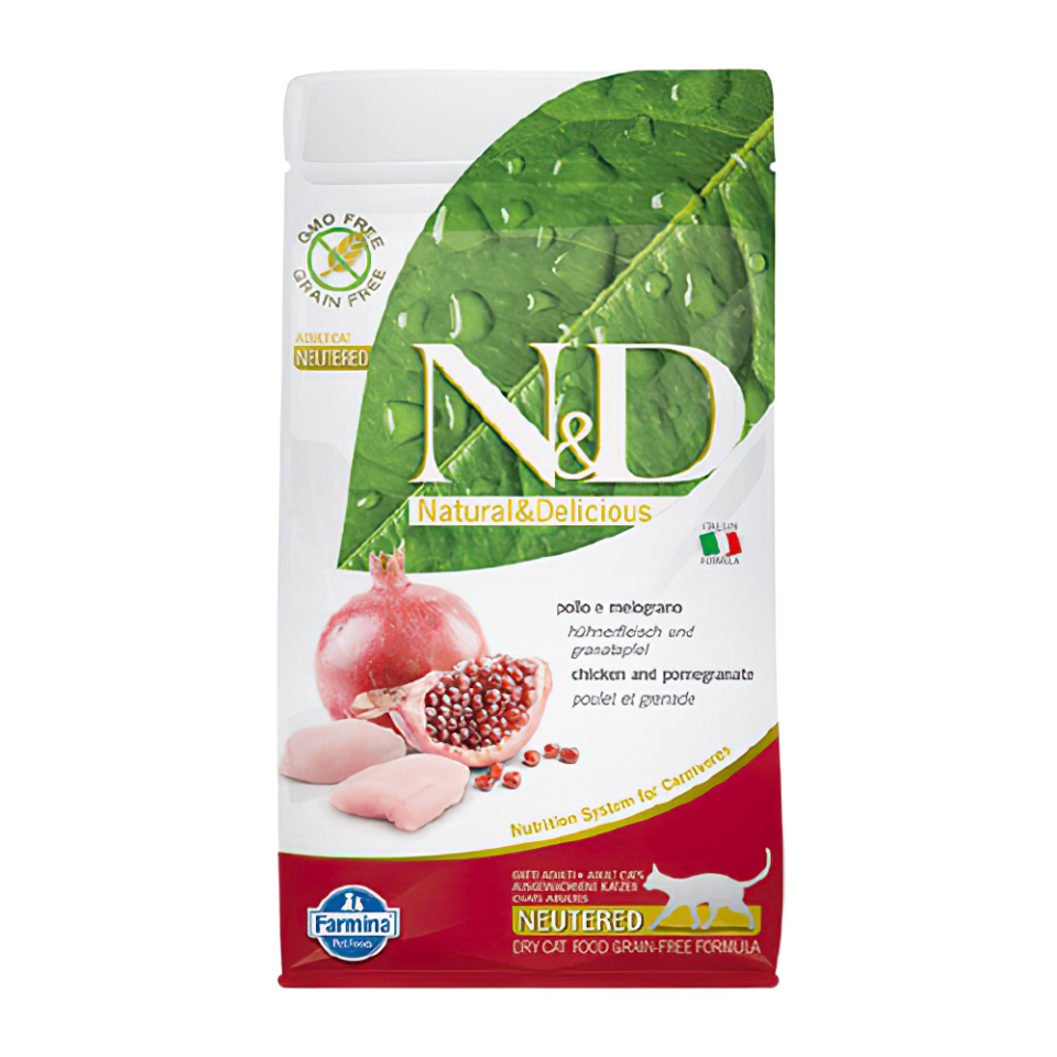 N&D Tahılsız Tavuk Etli ve Narlı Kısırlaştırılmış Kedi Maması (1,5 kg)