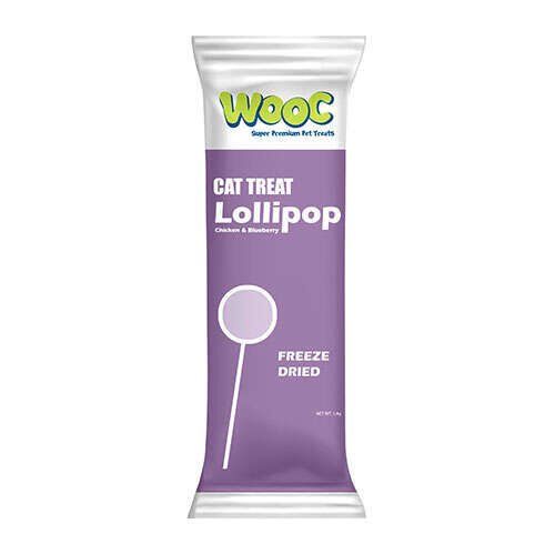 Wooc Tavuk Yaban Mersini Aromalı Dondurularak Kurutulmuş Kedi Ödülü Lolipop 1.4 Gr