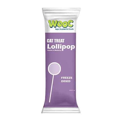 Wooc Tavuk Yaban Mersini Aromalı Dondurularak Kurutulmuş Kedi Ödülü Lolipop 1.4 Gr