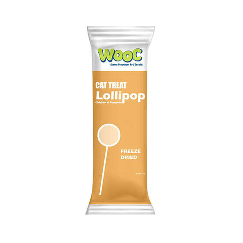 Wooc Tavuk ve Balkabak Aromalı Dondurularak Kurutulmuş Kedi Ödülü Lolipop 1.4 Gr