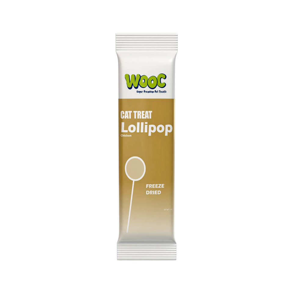 Wooc Tavuk Aromalı Dondurularak Kurutulmuş Kedi Ödülü Lolipop 1.4 Gr