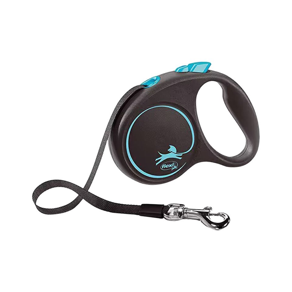 Flexi Black Design Small Mavi Şerit Otomatik Gezdirme Tasması (5 m)