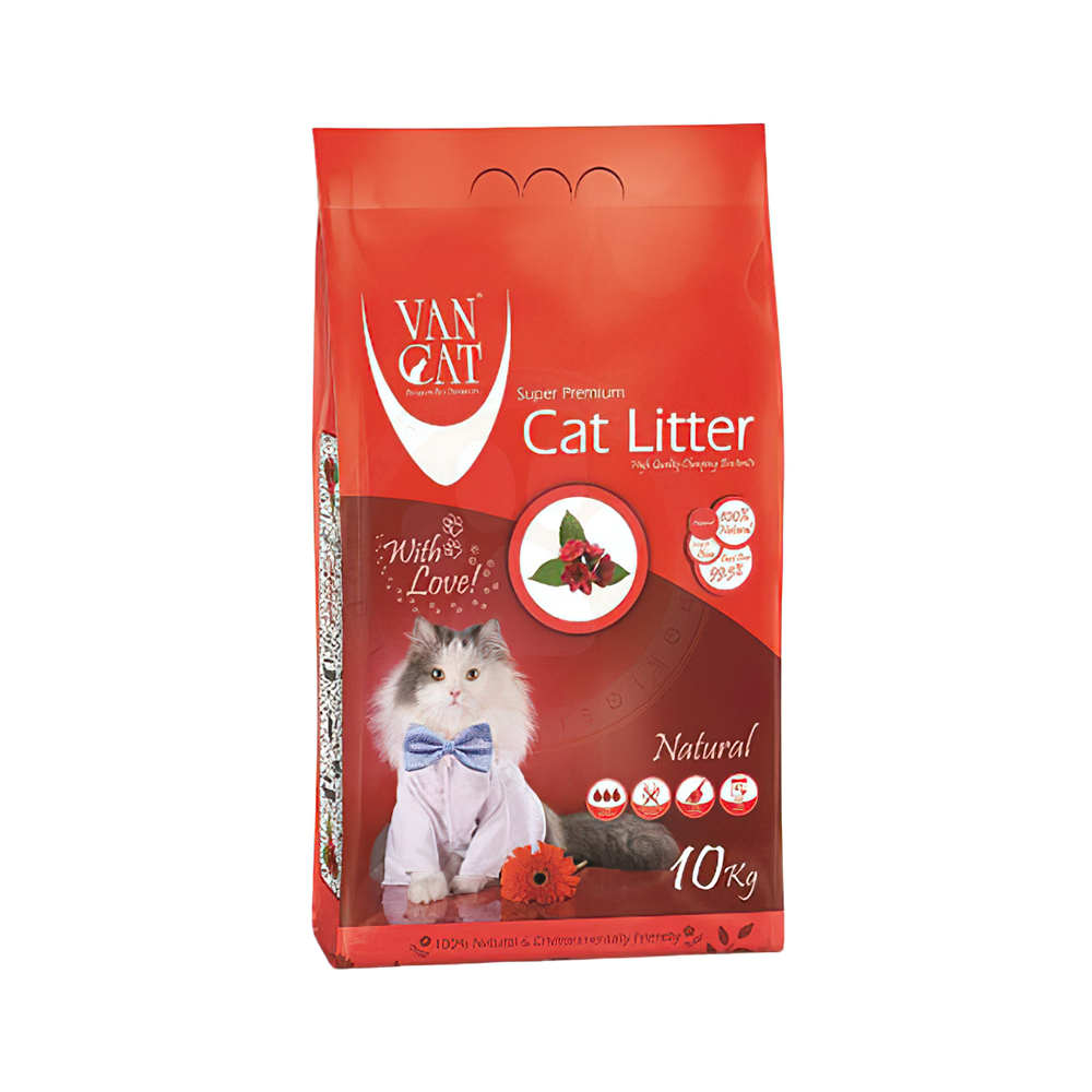 VanCat Bentonit Topaklanan Kokusuz İnce Taneli Kedi Kumu (10 kg)