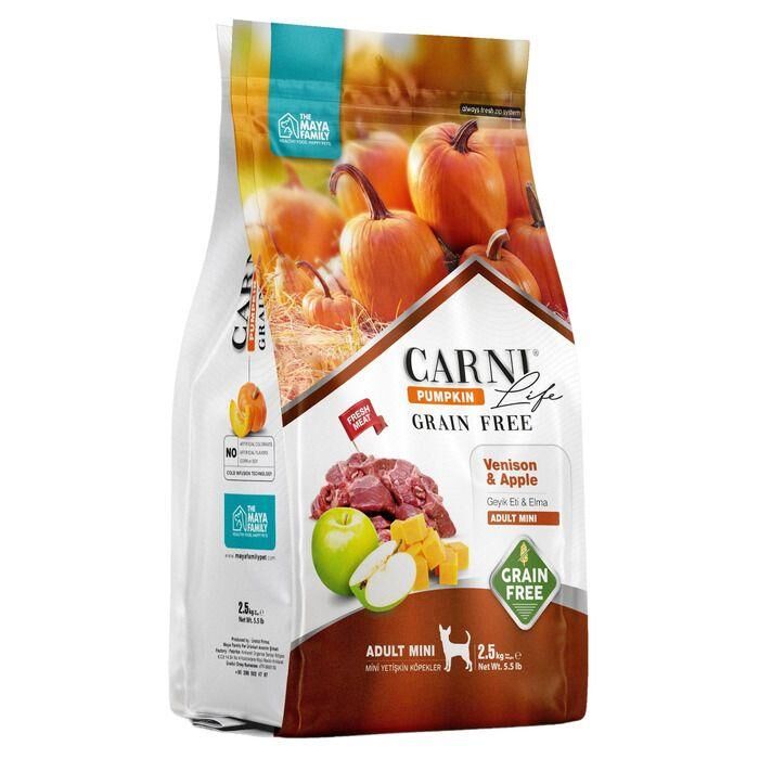 CARNI Pumpkin Tahılsız Geyik & Elma Mini Irklar İçin Yetişkin Köpek Maması 2.5 Kg