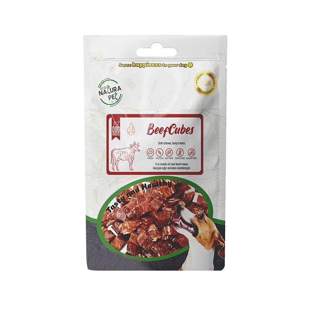 Eco Natura Pet Yumuşak Biftek Etli Küp Köpek Ödülü (100 g)