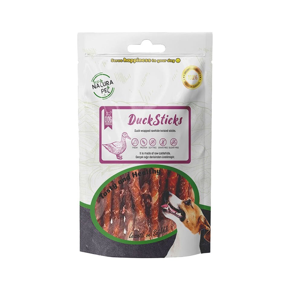 Eco Natura Pet Duck Stick Ördek Sargılı Stick Kemik Köpek Ödülü (90 g)
