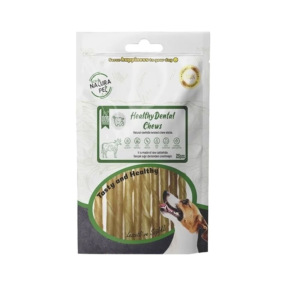 Eco Natura Pet Healty Dental Chews Natural Burgu Kemik 13 cm 25'li (150 g)